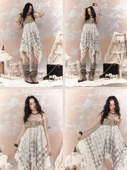 Steampunk Lace Bustier Skirt with Detachable Gear Harness