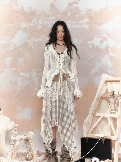 Steampunk Lace Bustier Skirt with Detachable Gear Harness