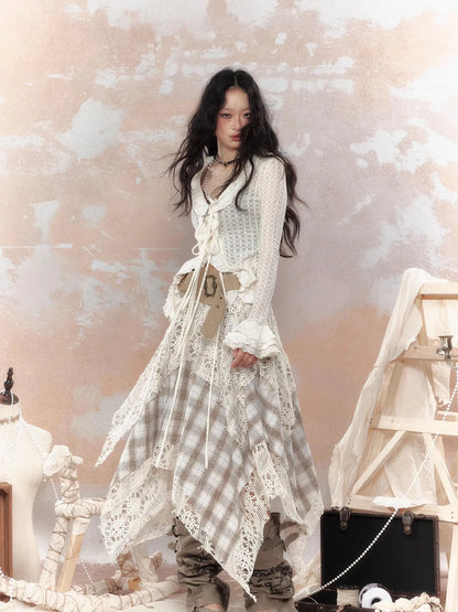 Steampunk Lace Bustier Skirt with Detachable Gear Harness