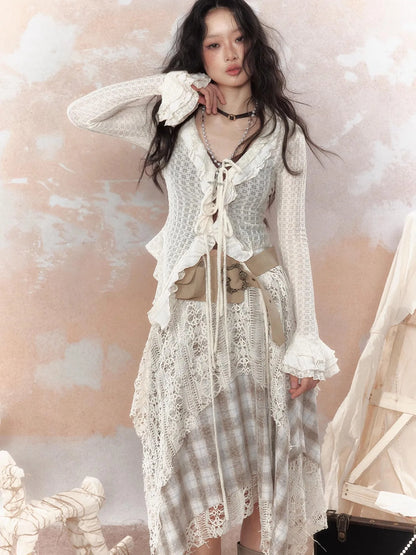 Steampunk Lace Bustier Skirt with Detachable Gear Harness