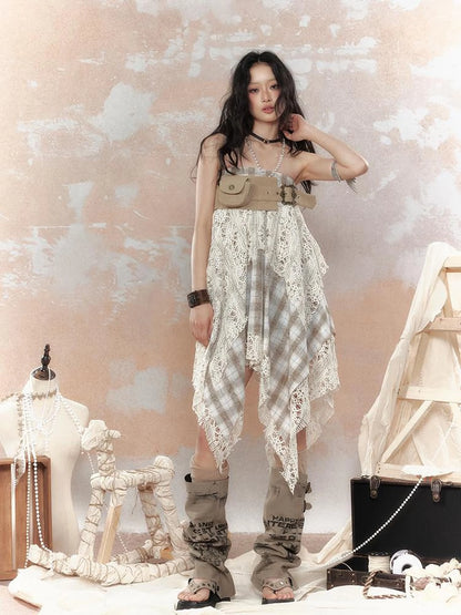 Steampunk Lace Bustier Skirt with Detachable Gear Harness