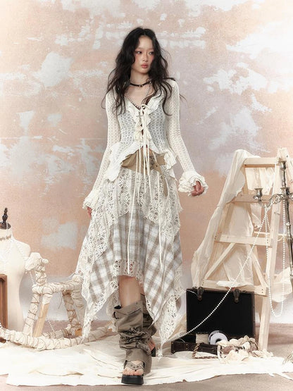 Steampunk Lace Bustier Skirt with Detachable Gear Harness