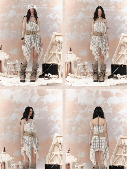 Steampunk Lace Bustier Skirt with Detachable Gear Harness