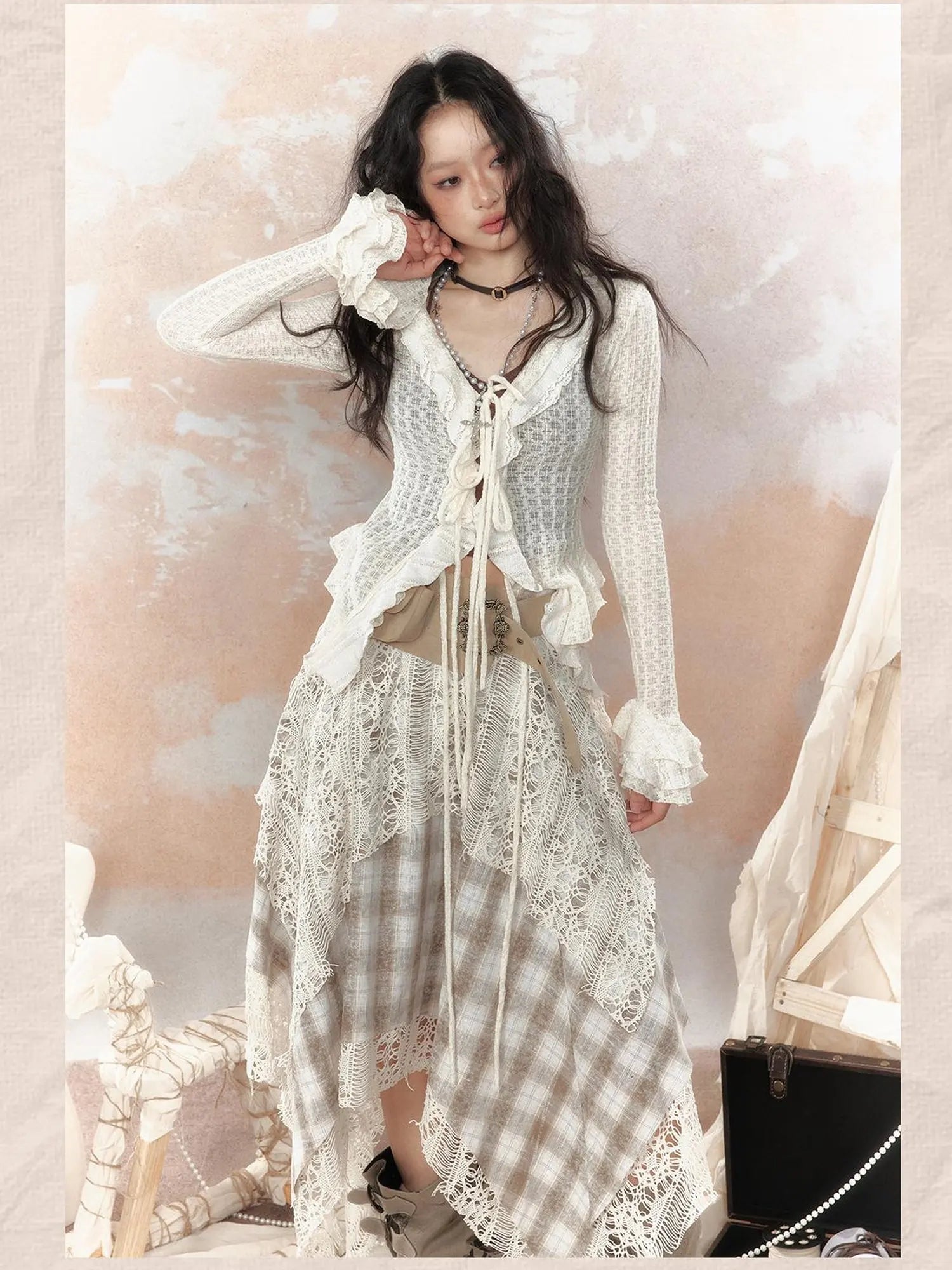 Steampunk Lace Trimmed Fitted Sunshade Jacket