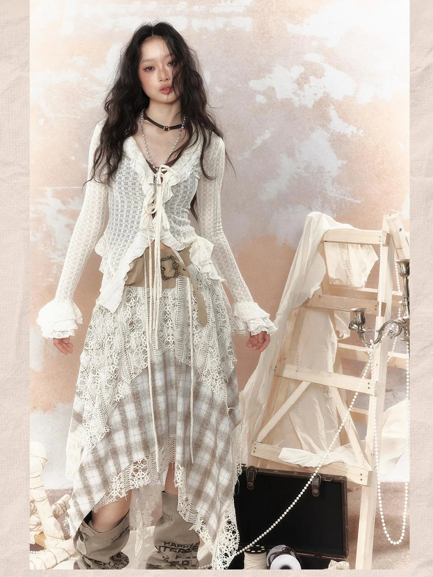 Steampunk Lace Trimmed Fitted Sunshade Jacket