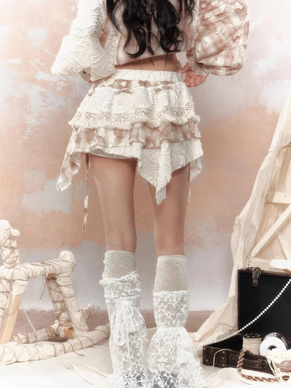 Steampunk Lace Up Plaid Mini Skirt With Asymmetrical Cutouts