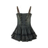 ALL iN plan Strapless Leather U Strap A Line Tiered Women&