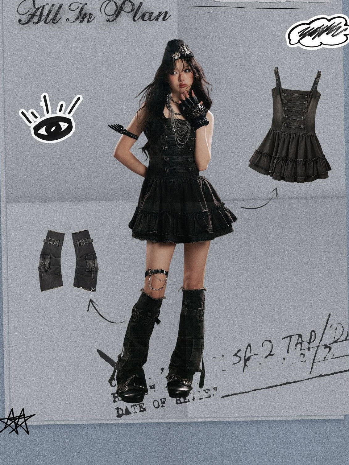 ALL iN plan Strapless Leather U Strap A Line Tiered Women&