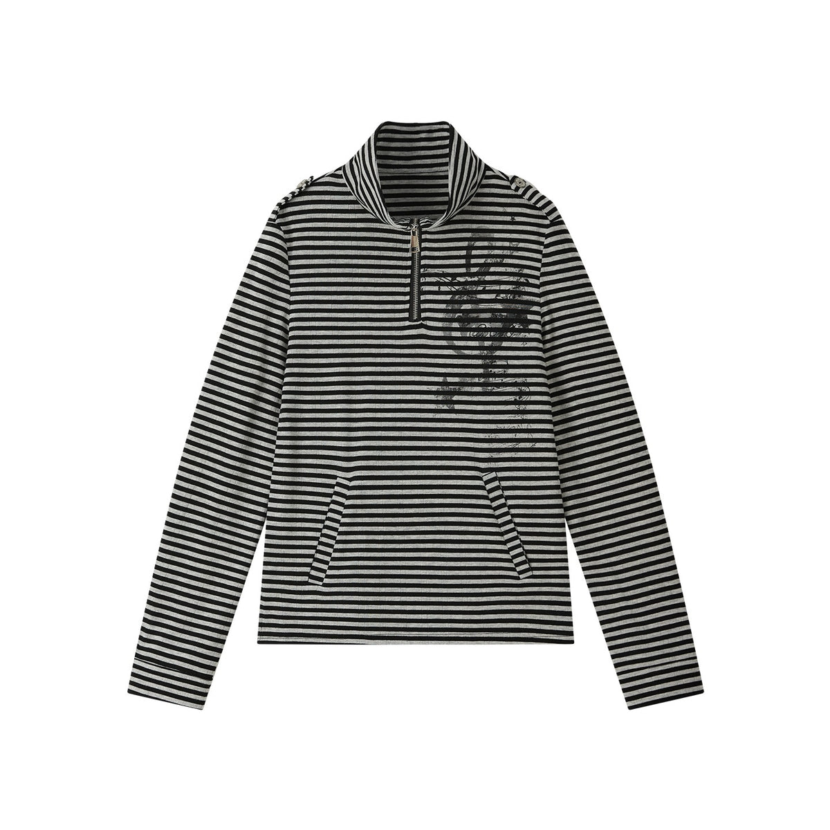 ALL_iN_plan_Striped_Half_Zip_Collar_Printed_Women&