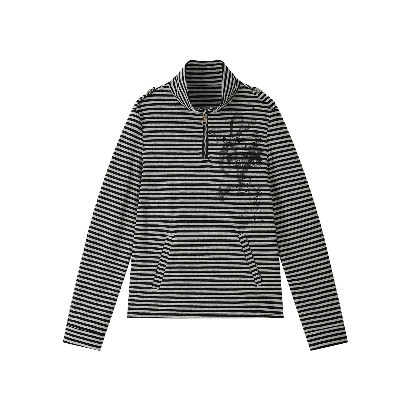 ALL_iN_plan_Striped_Half_Zip_Collar_Printed_Women&