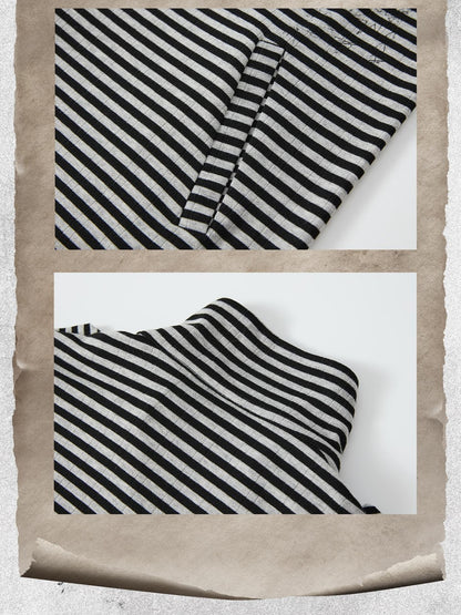 ALL iN plan Striped Half Zip Collar Printed Women&