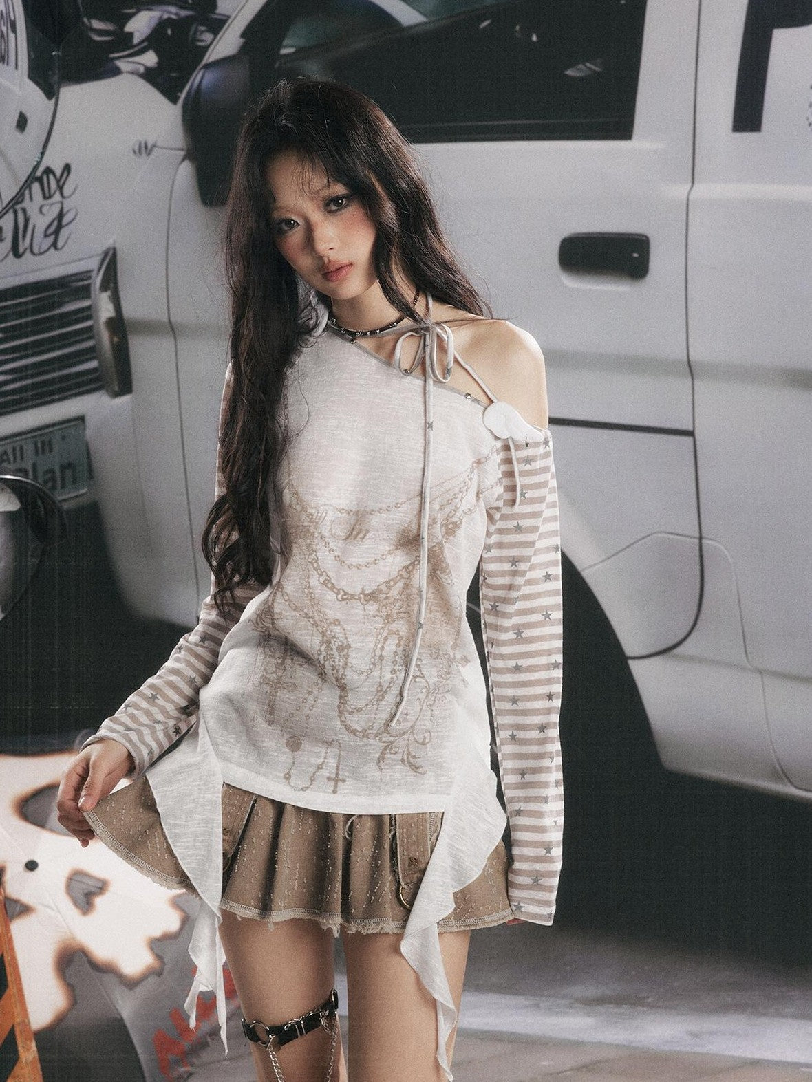ALL iN plan Thin Asymmetric Shoulder Overlay Women&