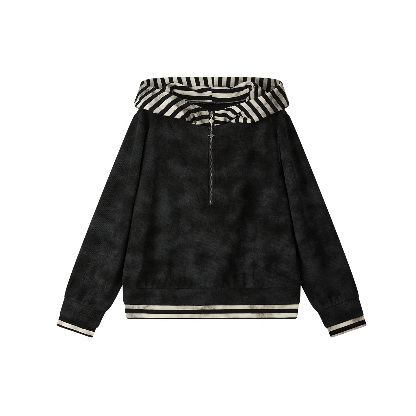 ALL_iN_plan_Tie_Dye_Striped_Half_Zipper_Loose_Women&