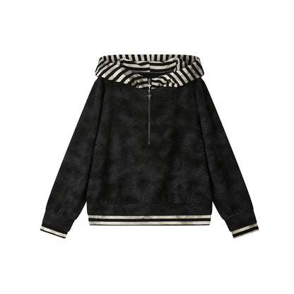 ALL_iN_plan_Tie_Dye_Striped_Half_Zipper_Loose_Women&
