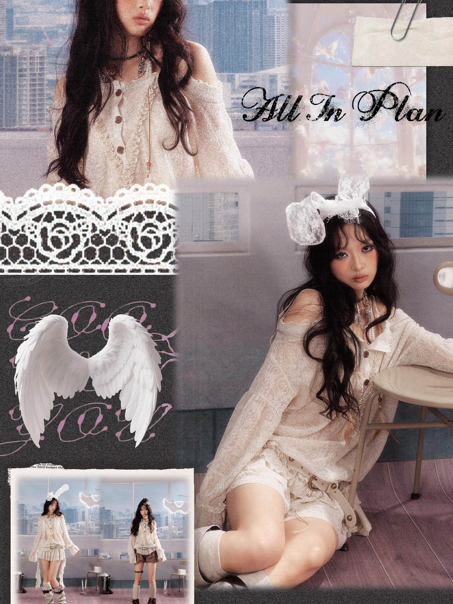 ALL iN plan Uv Shield Sexy Lace Loose Linen Blend Bardot Neck Women Ivory Blouses