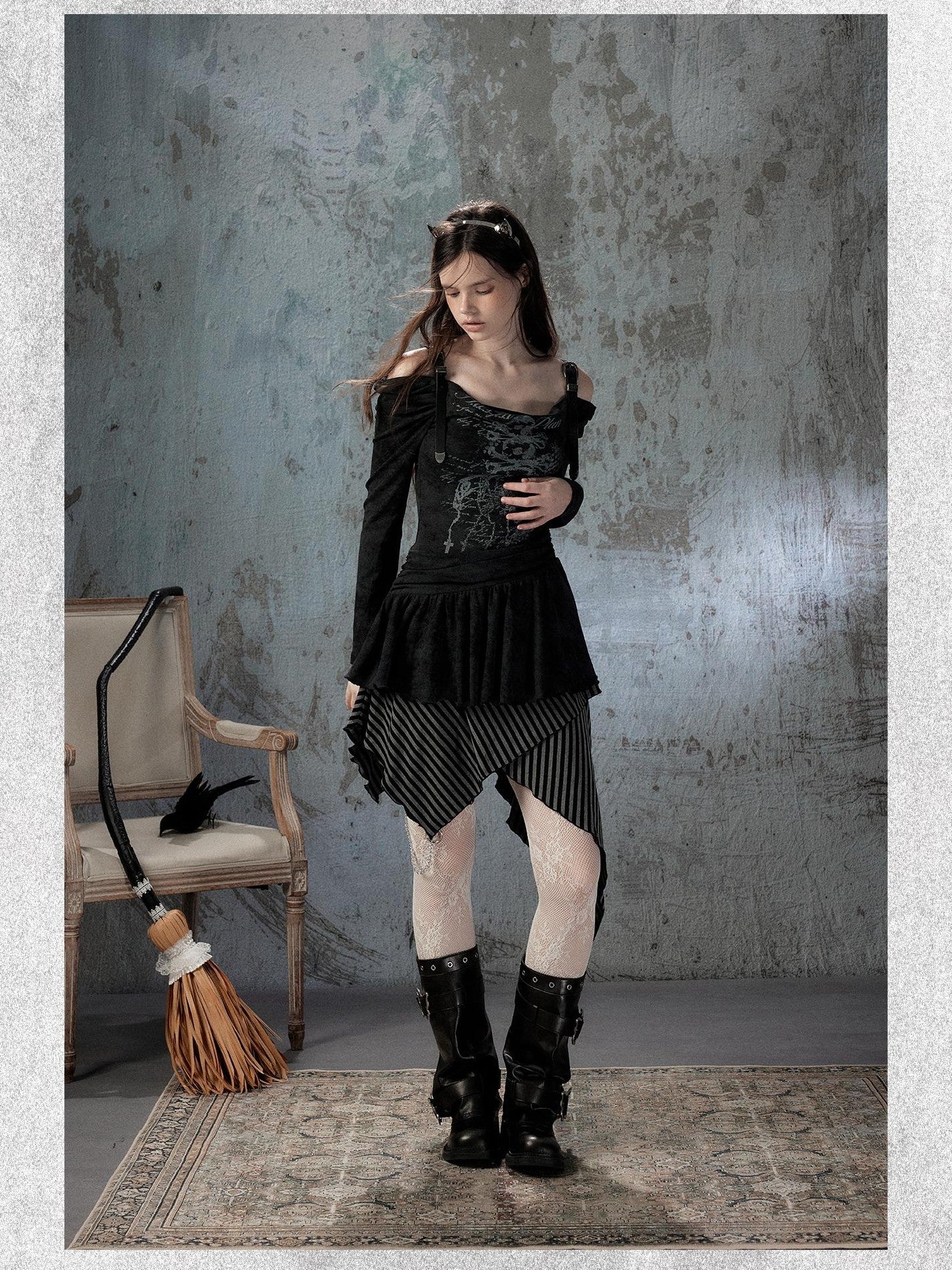 ALL iN plan Vintage Adjustable Off Shoulder Asymmetrical Women&