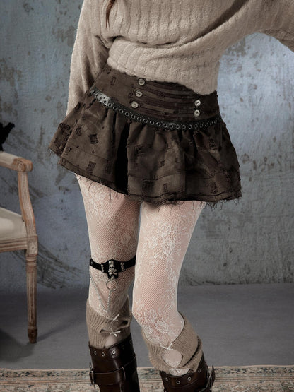 ALL iN plan Vintage Distressed Ruffle A Line Women&