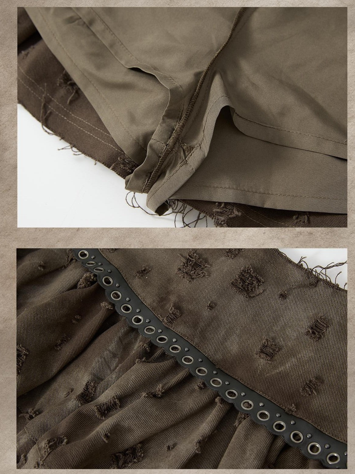 ALL iN plan Vintage Distressed Ruffle A Line Women&
