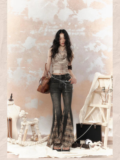 Vintage Lattice Duster Neck Multi Way Strap Top