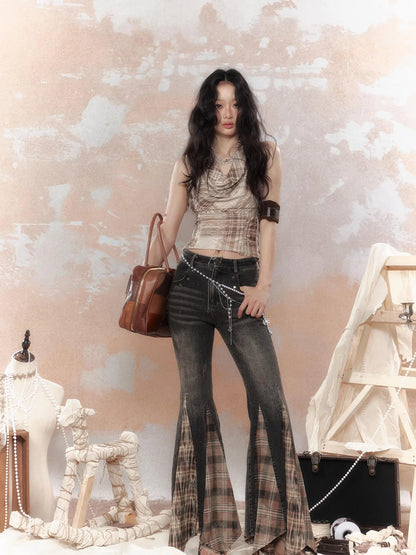 Vintage Lattice Duster Neck Multi Way Strap Top