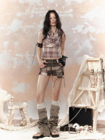 Vintage Lattice Duster Neck Multi Way Strap Top