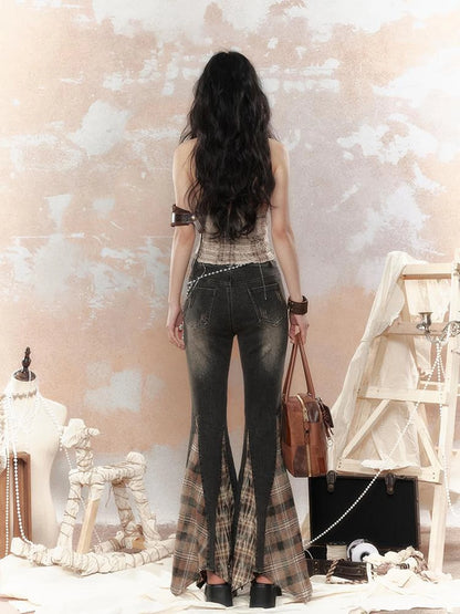 Vintage Lattice Duster Neck Multi Way Strap Top