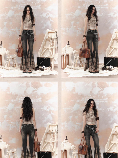 Vintage Lattice Duster Neck Multi Way Strap Top