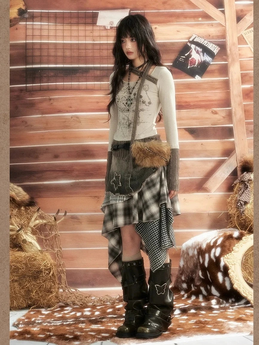 ALL iN plan Vintage Patchwork Scarf Print Fitted Top Cardigan