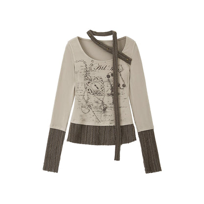 ALL_iN_plan_Vintage_Patchwork_Scarf_Print_Fitted_Top_MISSTT