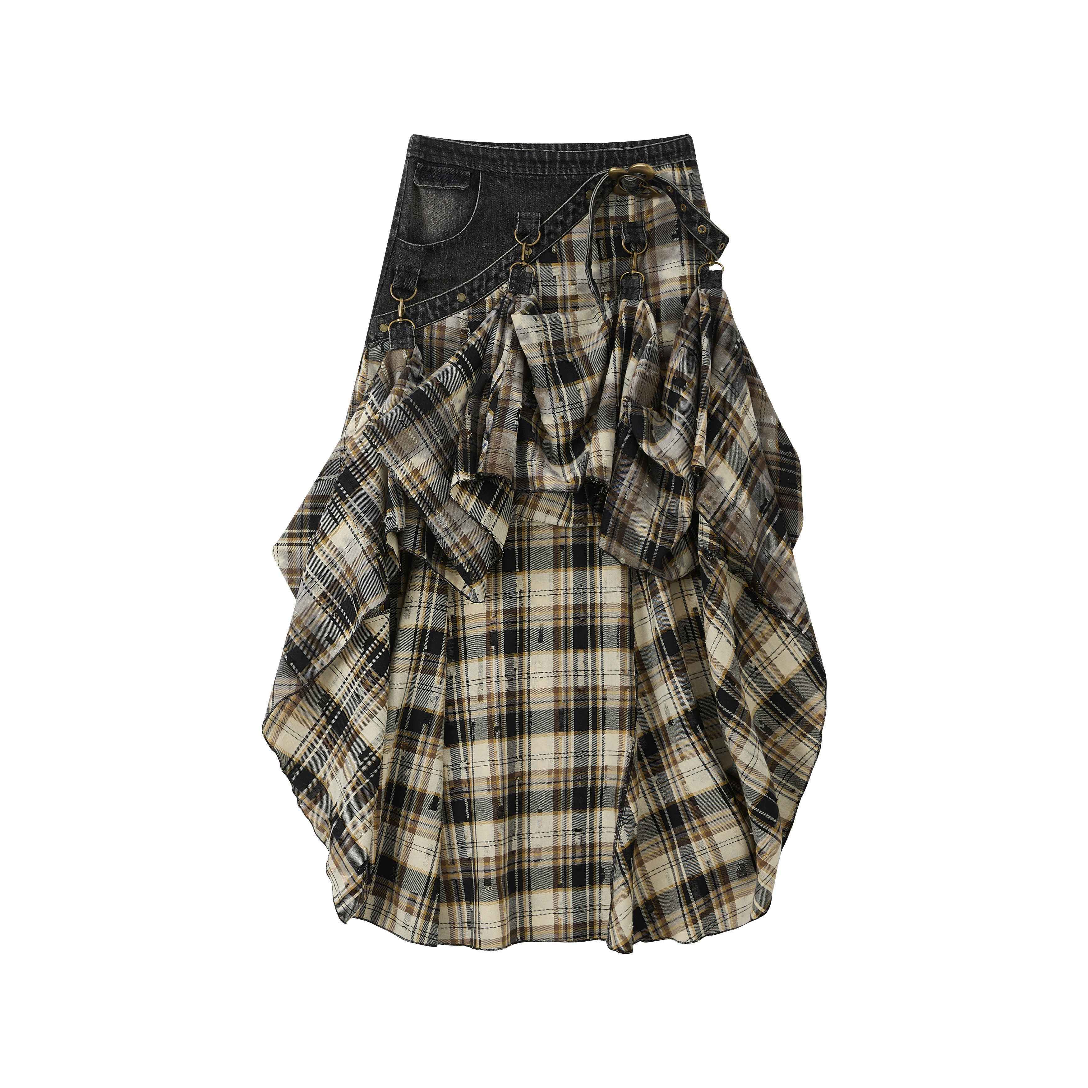 ALL_iN_plan_Vintage_Plaid_Patchwork_Asymmetric_Women&