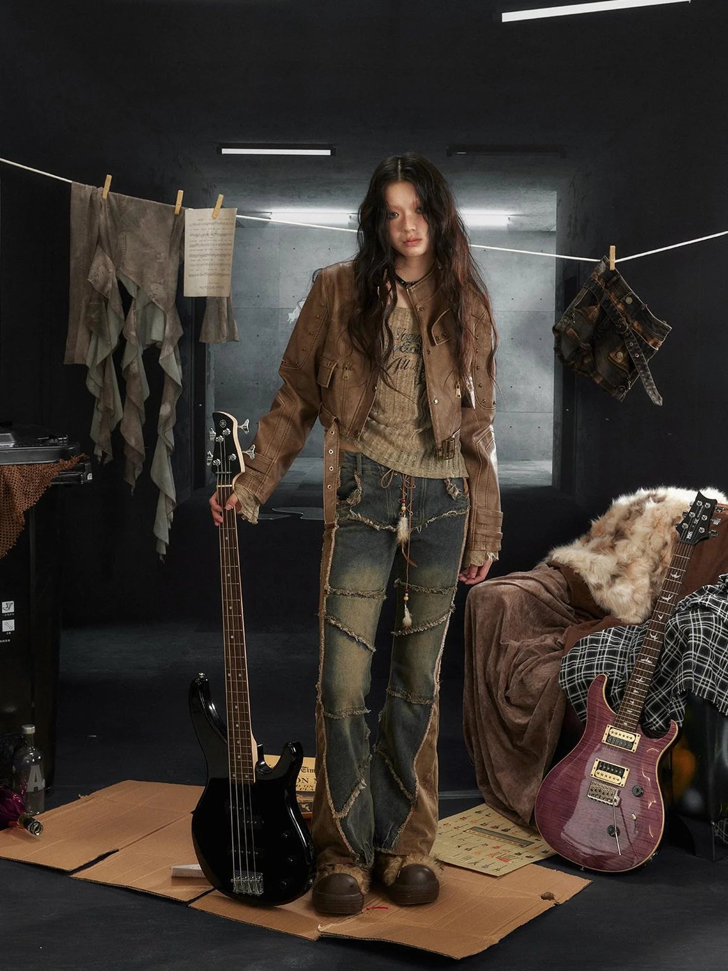 Vintage Rock Denim Flared Pants