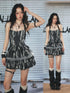 ALL iN plan Vintage Tie Dye Raw Edge Halter Mini Dress
