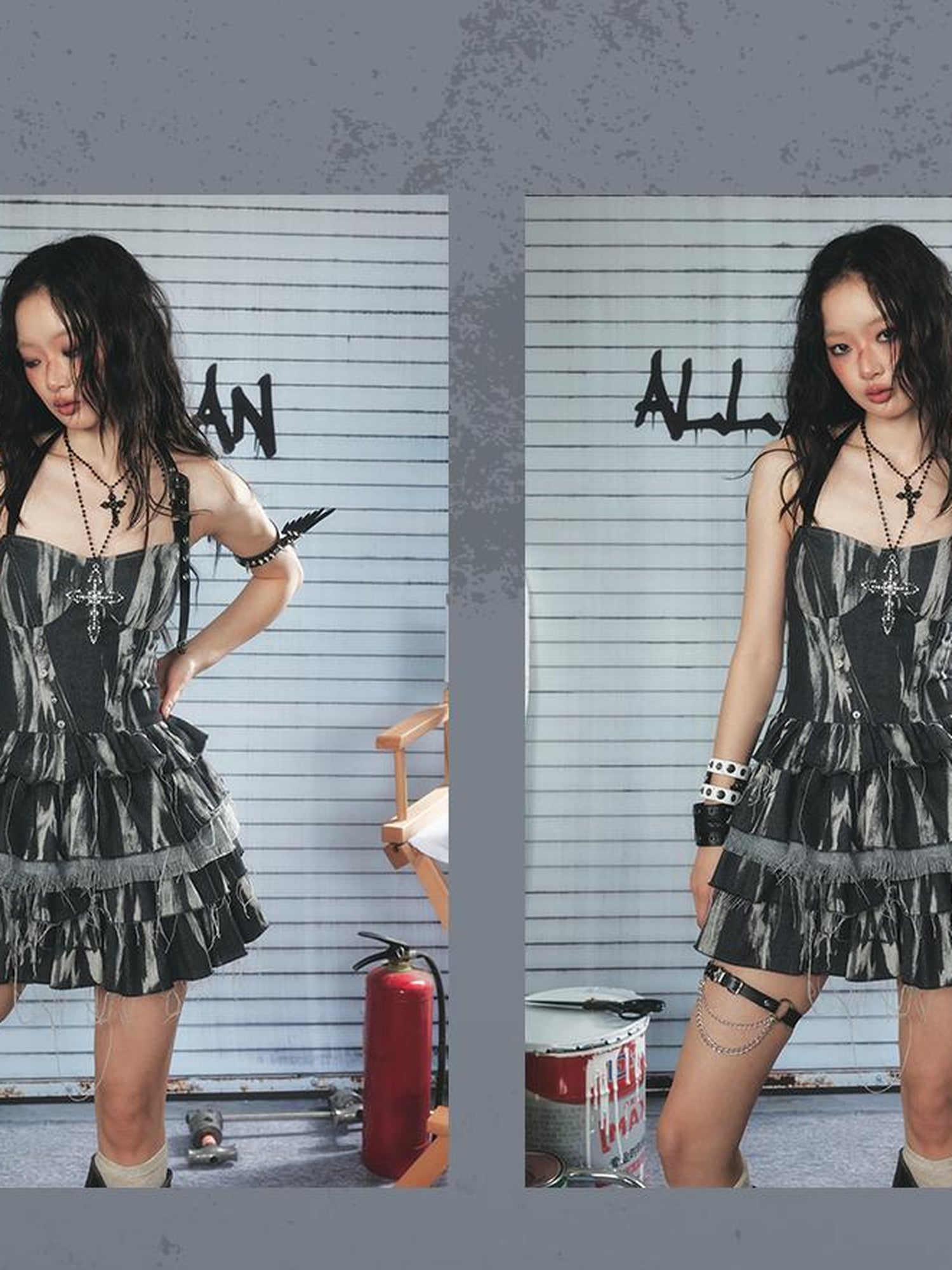 ALL iN plan Vintage Tie Dye Raw Edge Halter Mini Dress