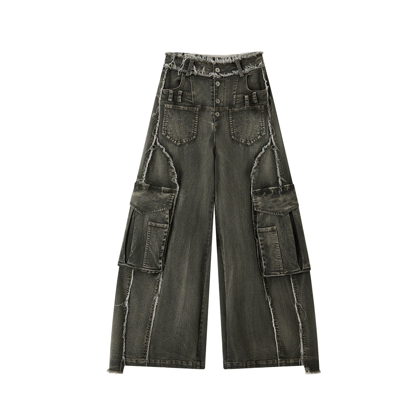 ALL_iN_plan_Washed_Vintage_High_Waist_Large_Patch_Pocket_Wide_Leg_Women&