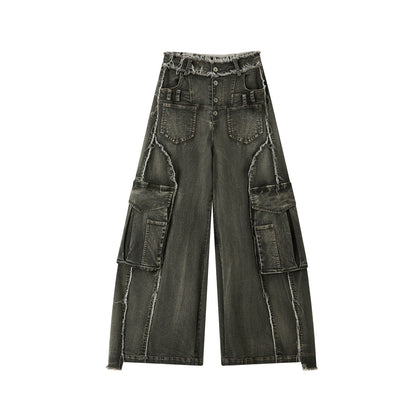 ALL_iN_plan_Washed_Vintage_High_Waist_Large_Patch_Pocket_Wide_Leg_Women&