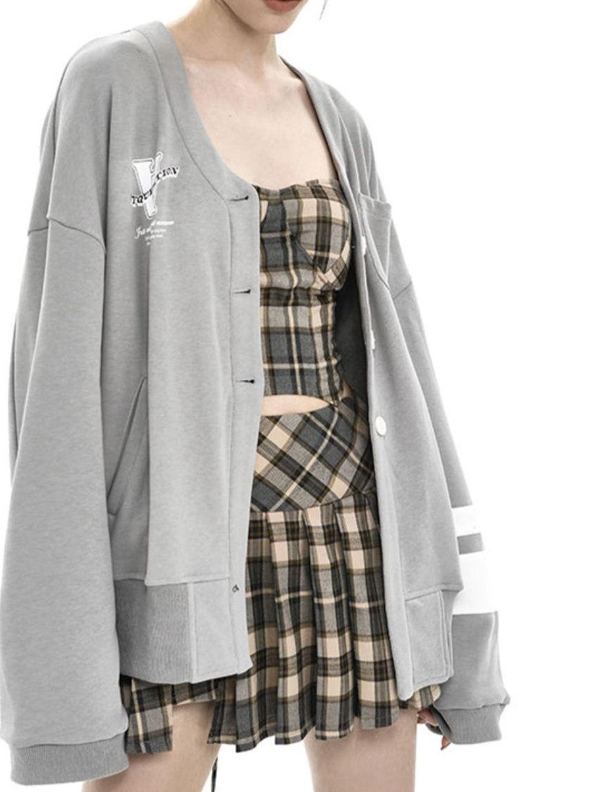 Beige Check Herringbone Cropped Short Women&