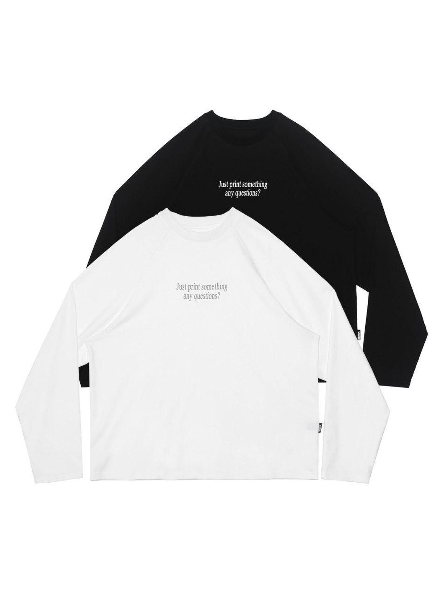 ANYQUESTION Black And White Oversized Letter Print Women&