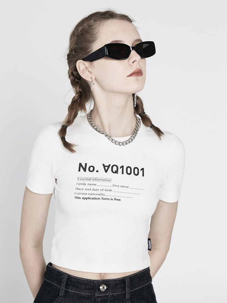 ANYQUESTION_Black_And_White_Printed_Stretch_Slim_Fit_Short_Sleeve_Women&