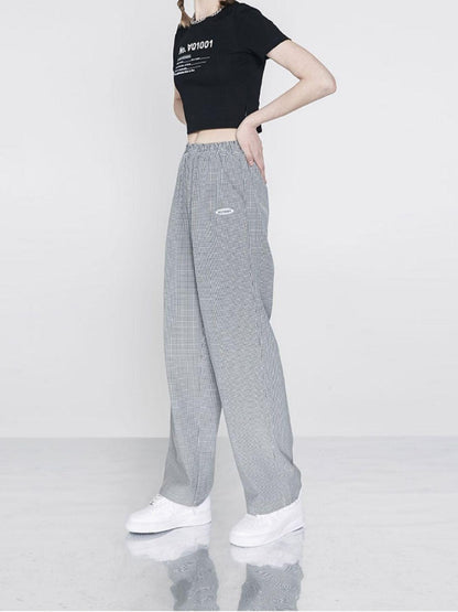 ANYQUESTION Black And White Printed Stretch Slim Fit Short Sleeve Women&