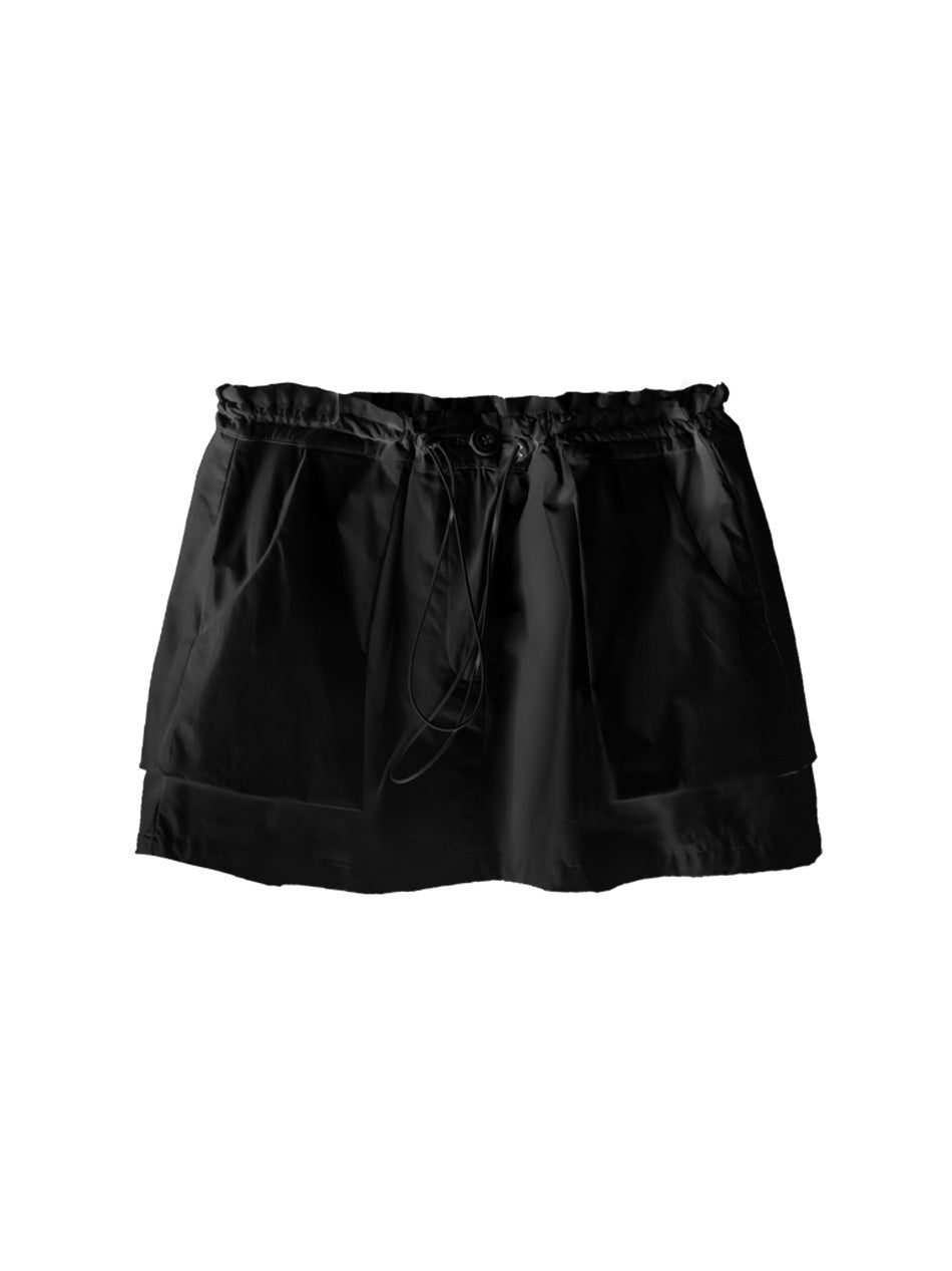 ANYQUESTION_Black_And_White_Ribbon_Drawstring_Elastic_Waist_Women&
