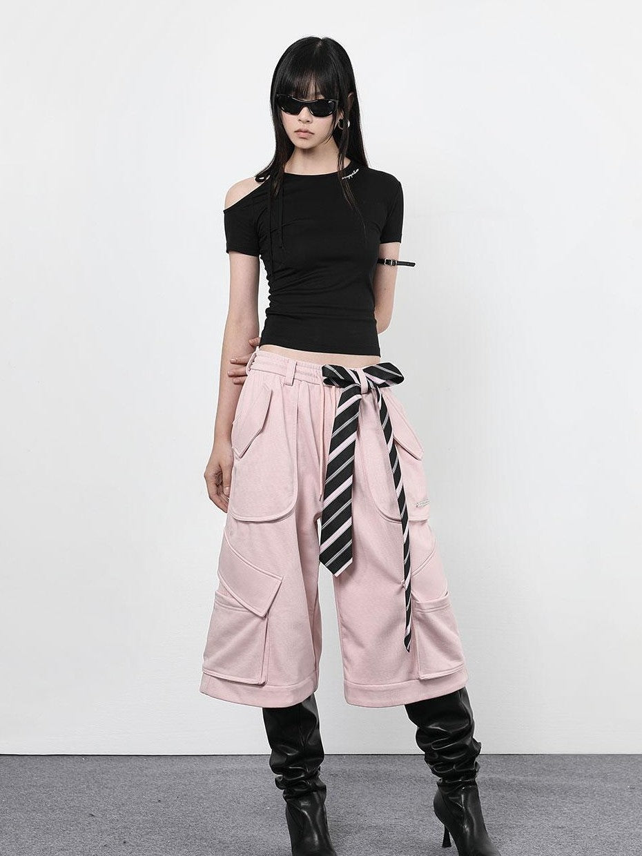 ANYQUESTION Black And White Tie Two Way Slim Women&