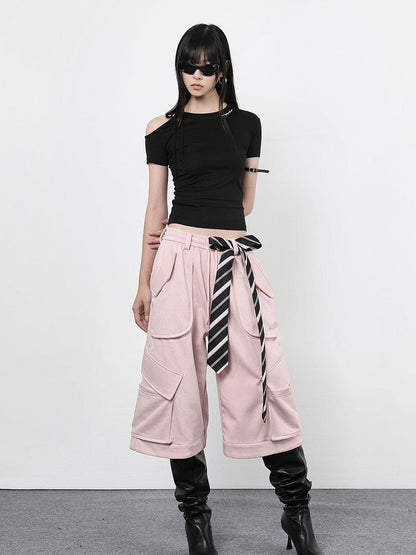 ANYQUESTION Black And White Tie Two Way Slim Women&