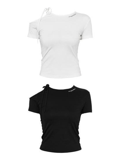 ANYQUESTION Black And White Tie Two Way Slim Women&