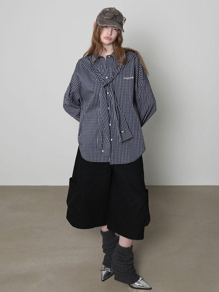 Black Cargo Pocket Low Waist Wide Leg Women&