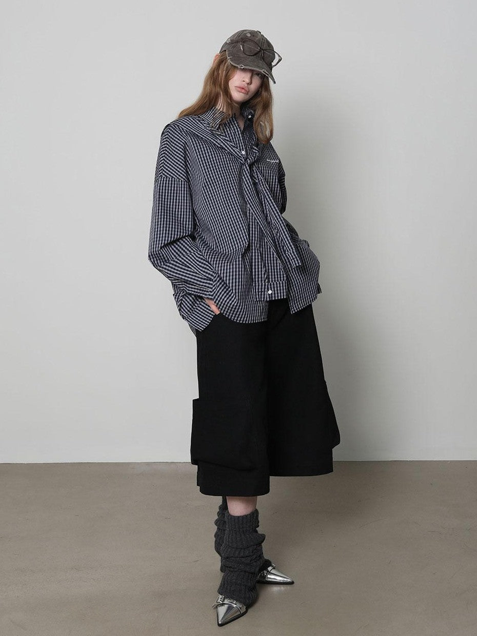 Black Cargo Pocket Low Waist Wide Leg Women&