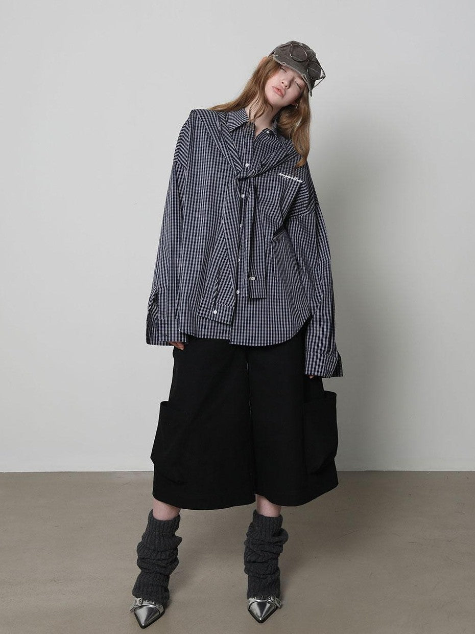 Black Cargo Pocket Low Waist Wide Leg Women&