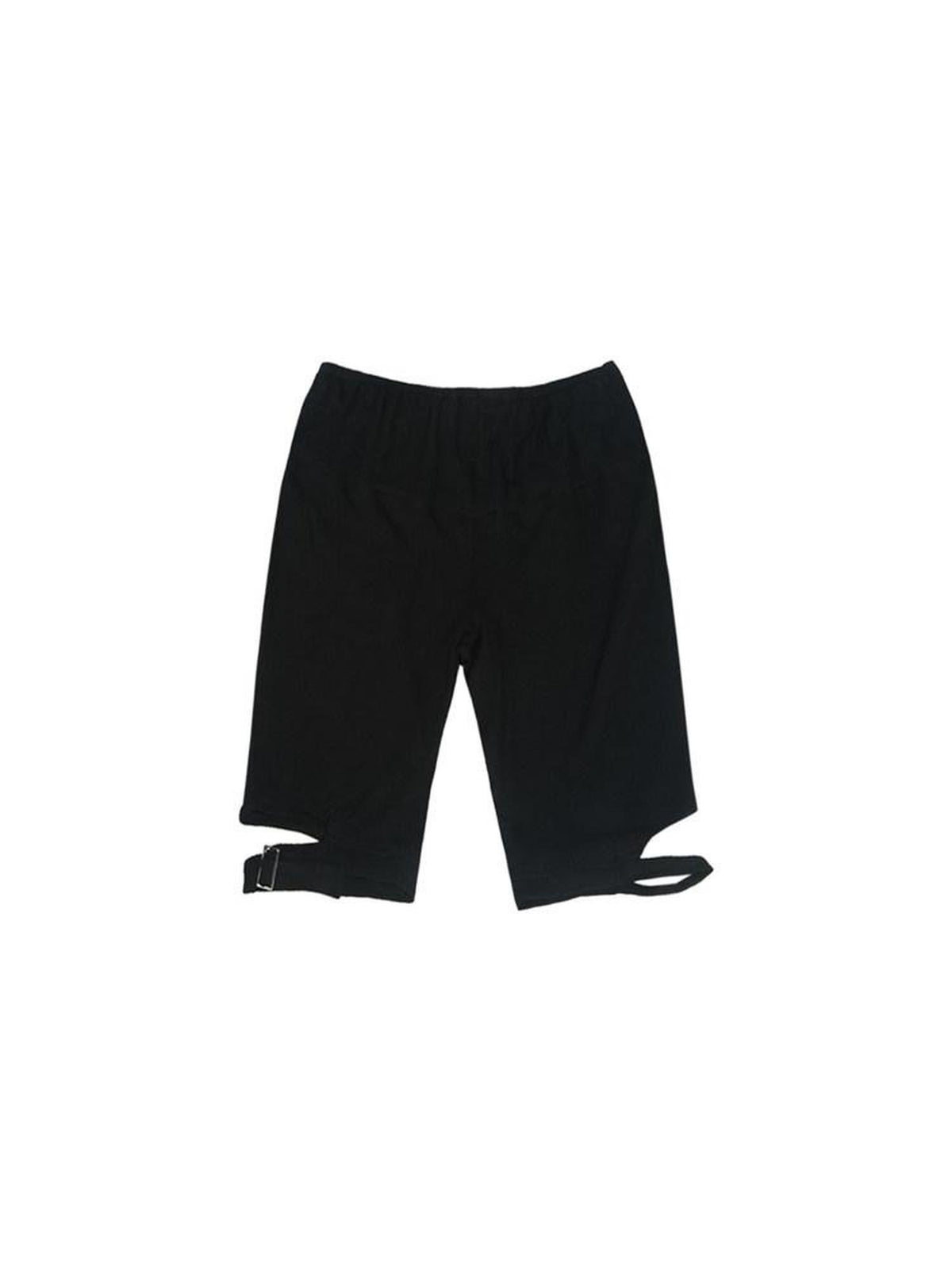 ANYQUESTION Black Deconstructed Cutout Stretch Slim Women&