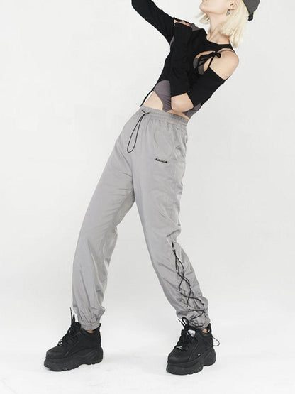 ANYQUESTION Black Gray Deconstructed Tie Detachable Slim Knit Women&