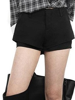 ANYQUESTION Black Grey Double Layer 3d Suit Women&
