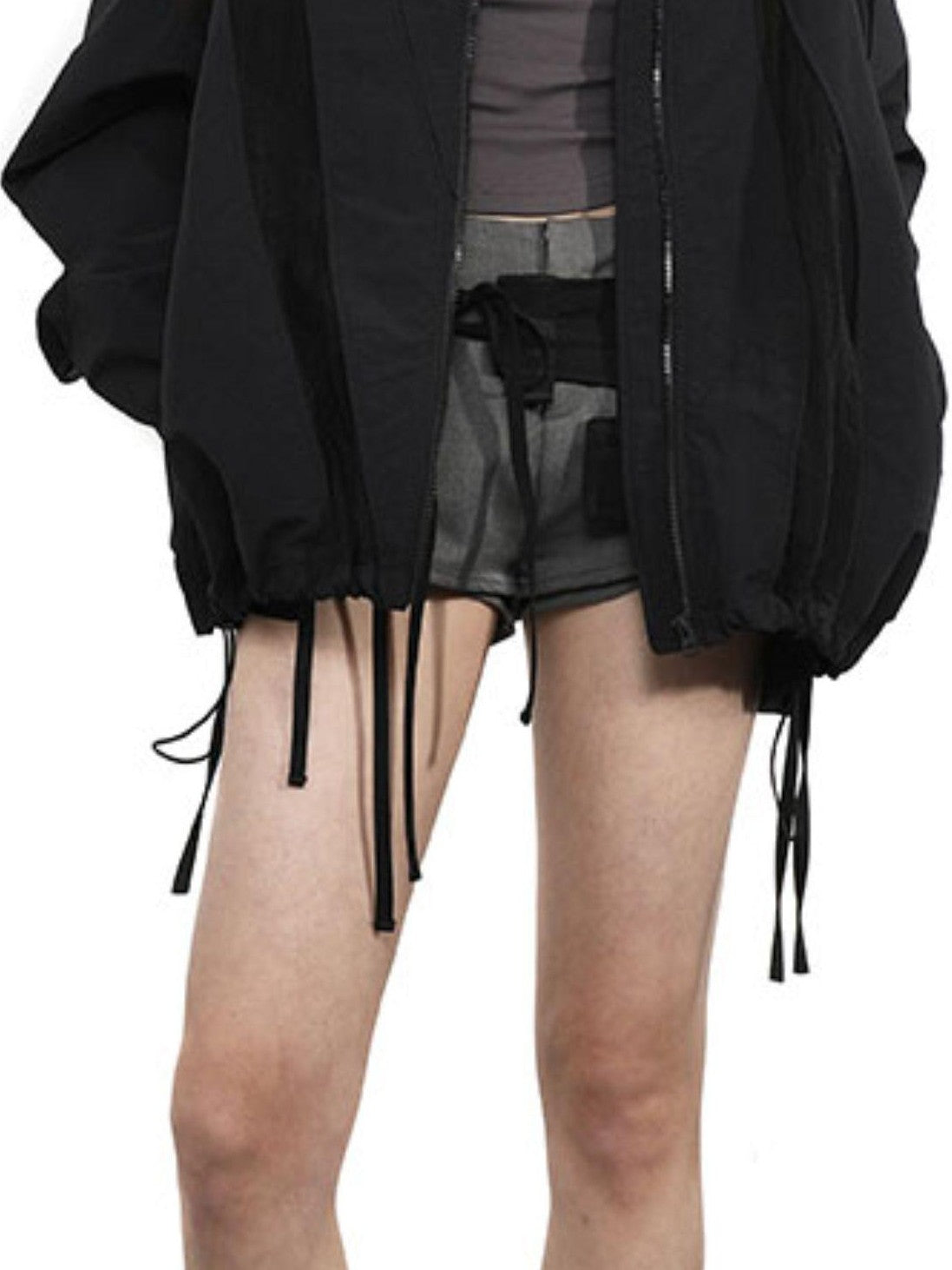 ANYQUESTION Black Grey Double Layer 3d Suit Women&